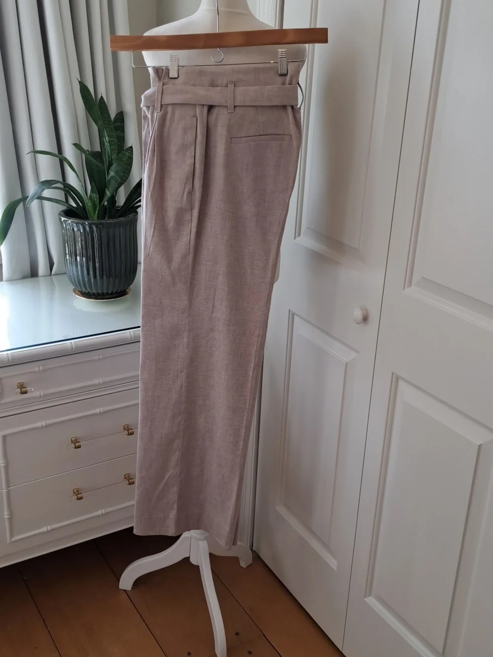 NWT Banana Republic Womens Linen Blend Wide Leg High-Rise Trouser Pants 6‎